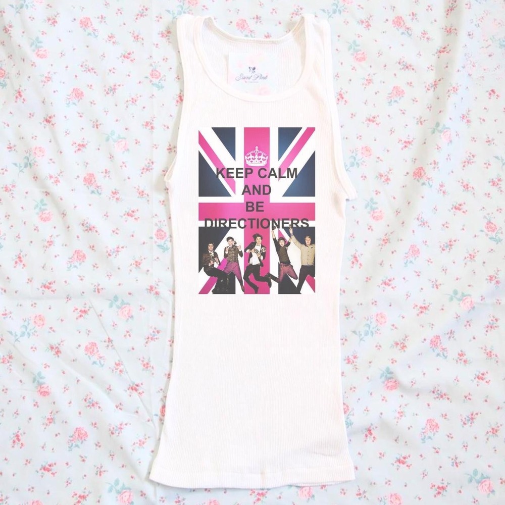 y2k one direction "keep calm and be directioners" graphic tank